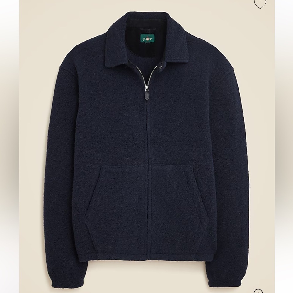 J crew Wool-blend sweater fleece jacket in Navy men’s size Medium